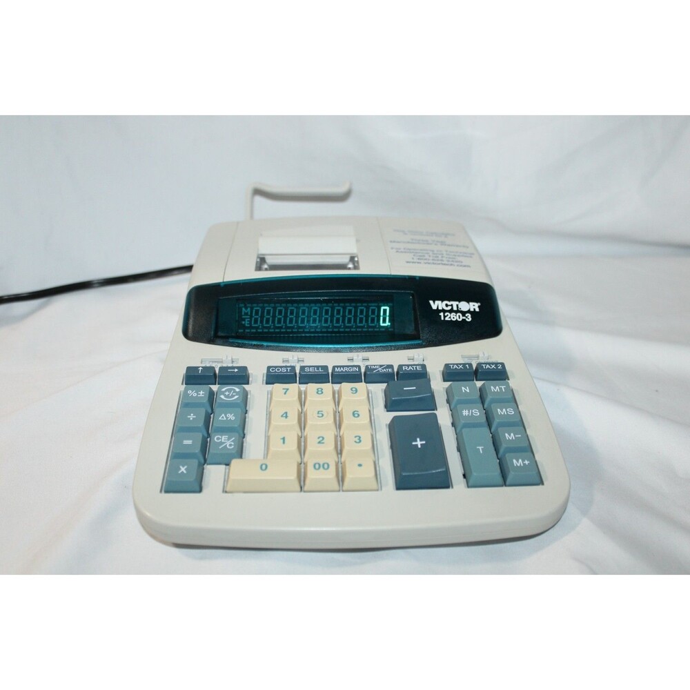 VICTOR 1260-3 12 Digit Heavy Duty Printing Calculator Test Working